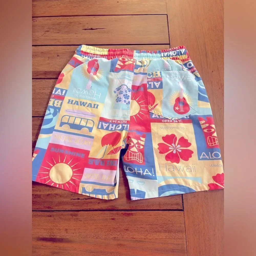 Fresh Prints of Bel-Air Aloha Print board Shorts - Multicolor; Size Medium